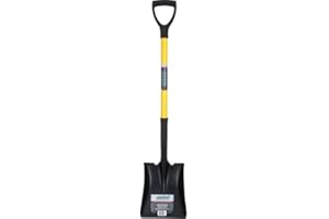 Square Point Shovel, Fibreglass, Tempered Steel Blade, D-Grip Handle, 32-1/2" Long