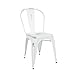 Flash Furniture Blake Commercial Grade 4 Pack Distressed White Metal Indoor-Outdoor Stackable Chair