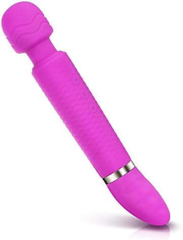 Cordless Waterproof Rechargeable Wand Massager, Handheld Therapeutic Massager with 12 Patterns, Dual Massage Heads for Muscle Aches and Sports Recovery, Purple