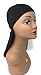 Dream Deluxe Spandex Du-Rag - Black, Lightweight, long tail, extra long, turban, cap, bandana