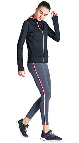 Fastorm Workout Jacket for Women Full Zip with Thumbholes Athletic Running Sweatshirts Pink M