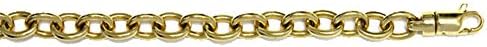 18k Yellow Gold 9mm Oval Solid Link Chain Necklace - 24"