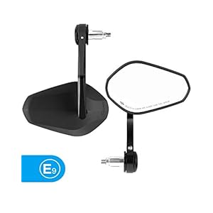 Stuurspiegel voor motorfiets, 2 stuks, achteruitkijkspiegel, E-getest, 360 graden draaibare stuurspiegel, 7/8 inch, 22…