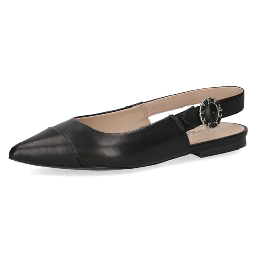 CAPRICE Décolleté Slingback da Donna in Pelle a Punta, Nero (Black Nappa), 36 EU