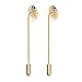 Linsoir Beads 10 Pcs Gold Tone Beading Coat Stick Pin with Clutch Brooches 3 Inch Shower Head 14mm