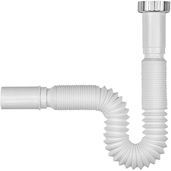 Schläfer 439308 | Waste Trap 1 1/2 to 32/40/50mm Drain Fitting - Universal - Flexi Waste Pipe for Bath or Kitchen - Sink - Flexible Pipe Connector - Kitchen Sink Siphon - Extensable 320-650 mm.