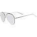 zeroUV Mirrored Oversized Aviator Sunglasses for Women and Men, Metal Frame & UV400 with Large Flat Mirror Lens 58mm (Silver/Silver Mirror)