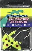 Hurricane Saltwater Jig Head, 1-Ounce, Chartreuse/Black