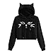 Girls’ Hoodie, Misaky Sweatshirt Casual Cartoon Cat Print Long Sleeve Drawstring Ear Hood Blouse Jumper Topsthumb 2
