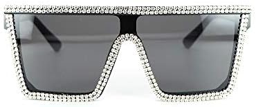 Amazon.com: willochra Flat Top tassel Sunglasses Rhinestone  display picture 2
