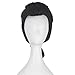 Miss U Hair Men Short Wavy Brown Wig with Pigtails Adult Colonial Funny Wigs for Cosplay Party Halloween