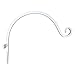Gray Bunny Outdoor Plant Hanger Hook, 15” Hand Forged Curved Iron Wall Hooks for Bird Feeders, Lanterns, Wind Chimes, Patio Decor - White