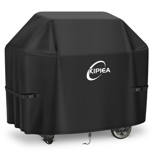 Kipiea 52-Inch Heavy Duty BBQ Cover for Weber Spirit 300 Series Grills, Including Spirit E-310, E-330 & S-315, 500D Waterproof Grill Cover with Windproof Buckles, UV Resistant, No Tear, No Fading