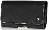 Motorola Droid RAZR MAXX HD Genuine Bold Leather Case Pouch Metal Clip With Belt Loop Hidden Magnetic Closure Black