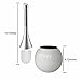 H-risen Toilet Brush with 304 Stainless Steel Base + ABS Plastic Handle (White)