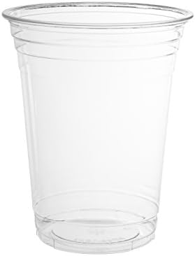 Eskay, 12oz. Clear Cups, for Milkshake, Smoothies, Iced Coffee, Boba, Bubble Tea, Disposable Cup, 100 Cups