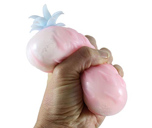 Curious Minds Busy Bags 1 Large Pineapple Soft Fluff- Filled Fruit Squeeze Stress Balls - Squishy Toy - Sensory Fidget Squeezey Sensory Squeeze Balls OT Random Color