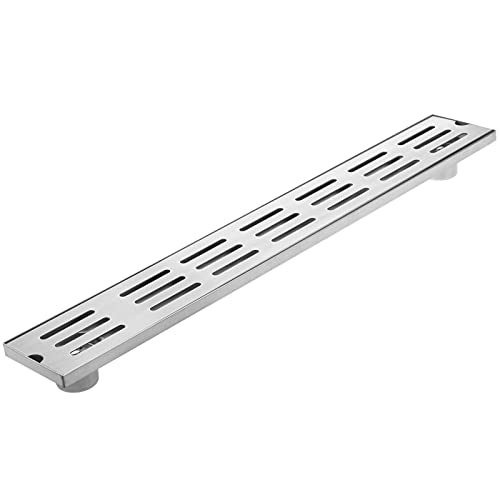 PrimeMatik - Abflussrinne doppelter 70x10cm mit mattem Edelstahlgitter