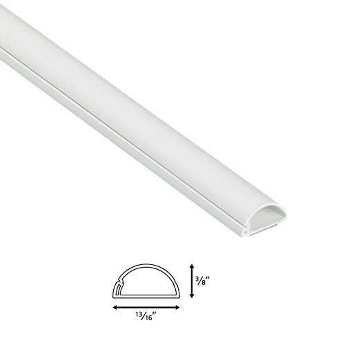 DLine Small Cord Cover Kit, 30ft SelfAdhesive Wire Hider, Half Round