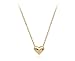 Rigant Simple Small Smooth Heart Pendant Necklace Fashion Jewelry for Women (Gold)
