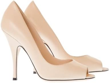 cream peep toe court shoes