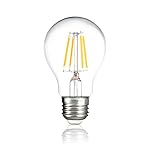 Hyperikon A19 LED Vintage Filament Bulb, Dimmable, 7W (60W Equivalent), 720 lumen, 3000K (Soft White Glow), Omnidirectional, Medium Base (E26), IC Driver, CRI 90+, 120v, UL-Listed