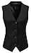 Vocni Women's Fully Lined 4 Button V-Neck Economy Dressy Suit Vest Waistcoat ,Black,US S+ ,(Asian 2XL)