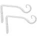 Mkono 2 Pack Wall Hook Hanging Plant Bracket Decorative Straight Plant Hanger for Bird Feeders, Planters, Lanterns, Wind Chimes Indoor Outdoor, White,6 inch primary