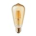 Led Filament Bulb Retro Vintage Edison Style ST64, Dimmable, E26 Medium Base, Warm Color Light, 400 Lumens, 40 Watt Incandescent Equivalent (Amber Color Glass, 4 Watt, Pack of 4)
