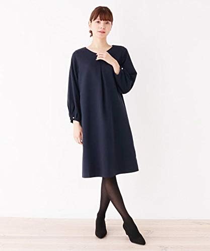 Amazon シューラルー ミドルワンピース M Ll 洗える セレモニー 通勤 Wクロス袖パ ル調ワンピース レディース ネイビー 093 02 M ワンピース チュニック 通販