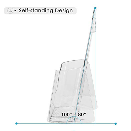 image for MaxGear 6 Pack Premium Trifold 4-Inch Wide Acrylic Brochure Holder Wal