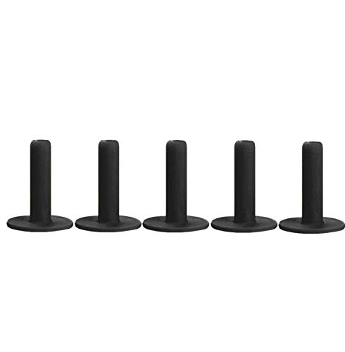 FINGER TEN Golf Rubber Tees for Driving Range Mats Value 5 Pack, Durable for Practice Mat Top Holder Indoor Outdoor (Black, 5 Pack All 3.0'')