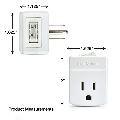 BindMaster 3 Prong Grounded Single Port Power Adapter with Indicator On