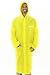 Wealers Adult Portable Lightweight PVC Long Size Hooded Raincoat, Reusable Rainwear, with Pockets and a Carry Bag (Yellow, Medium - Length: 44 inches)