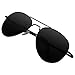 Lunette Aviator Sunglasses for Women and Men with Polarized Lens and UV400 Protection (Black, Black)