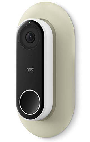 elago Wall Plate Designed for Google Nest Hello Wall Plate (Wired) [Classic White] - Compatible with Google Nest Hello Smart WiFi Video Doorbell, Use with Adjustable Wedge [US Patent Registered]