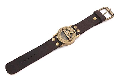 Roorkee Instruments India Mens Wrist Watch Sundial Cuff with Quote Not All Those who Wander are Lost - Thumbnail 3