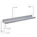 Wallniture Modern Floating Nursery Room Book Display Ledge Wall Shelf Gray 22 Inch Set of 2