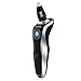 HaloVa Electric Razor, 3D Rotary Floating Blades, USB Rechargeable Men's Shaver, Shave Wet and Dry, Whole Body Washable 4 in 1 with Nose Trimmer, Sidebums Razor, Facial Brush, Black
