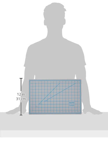 X-Acto X7761 Self-healing cutting mat, nonslip bottom, 1 grid, 12-Inch by 18-Inch board with 11-Inch by 17-Inch measuring surface, gray