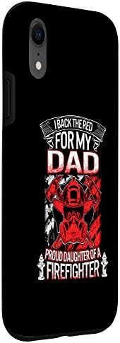 Crimson firefighter-themed phone case featuring a dad and daughter design.