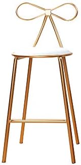Bar Stool, Wrought Iron Bar Chair Golden High Stool Cotton and Artificial Leather Cushion Modern Dining Chair Suitable for Bar Cafe Restaurant Front Deskliving Room (Size : H:65cm)