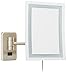 Jerdon JRT710NLD 6.5-Inch by 9-Inch Wall Mount Rectangular Direct Wire Makeup Mirror, Nickel Finish