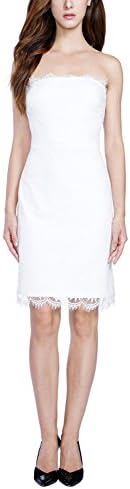 Balleay Women's Party Dress Lace Tube Top Mini Evening Dress Custom Dress BA6802 (Small, White)
