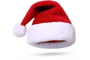 Adult Santa Hat, Large Christmas Hat for Big Head Men Women, Plush Velvet Lined Christmas Party Costume