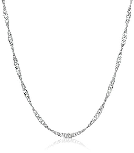 Sterling silver italian 1.4 mm singapore-chain necklace, 18"