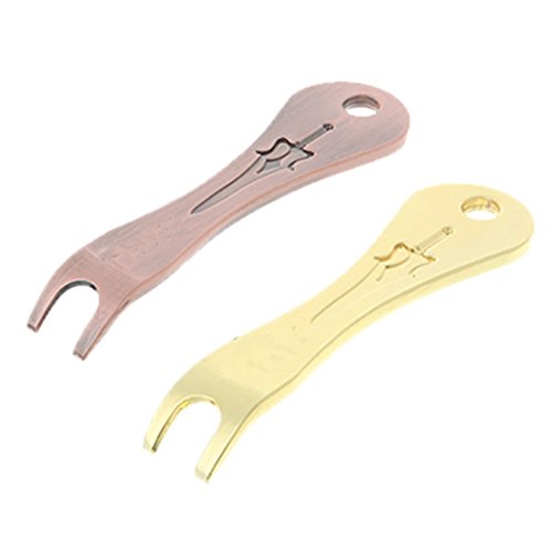 Acoustic Guitar Bridge Pins Puller Peg Remover - Strings Change - Multifunction Guitar Peg Puller Bridge Pin Remover Extractor Removal Metal Handy Tool Kit Accessories (Gold)