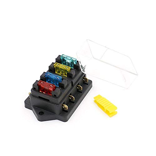 Yohii Fuse Holder Box 4 Way Car Truck ATO ATC 12V/24V Blade Fuse Box