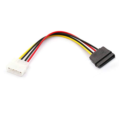 DaFuRui 5-Pack 4 Pin Molex to 15 Pin SATA Power Cable Adapter for IDE 8 Inches