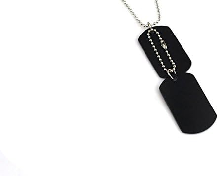 Grenf® Fashion Birthday Gift Titanium Steel Army Style Double Dog Tag Bead Chain Necklace Color Drop Oil Men Necklace 2pcs Pendant for Students